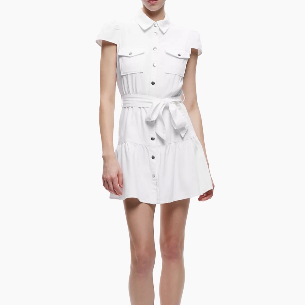 Alice + Olivia Miranda Belted Denim Minidress